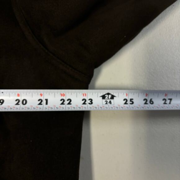 Perry Ellis Winter Jacket Men's Large Brown Faux Suede Faux Fur Lining Full Zip - Picture 7 of 11